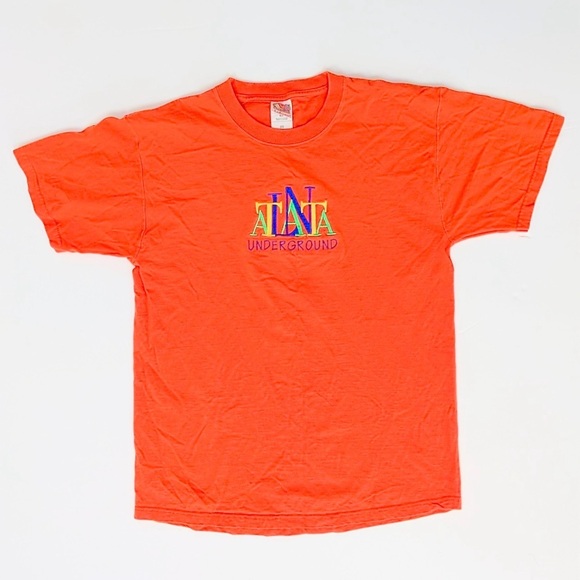 Vintage Graphic Tee 90s Atlanta Georgia Underground Tee Large - Picture 1 of 6